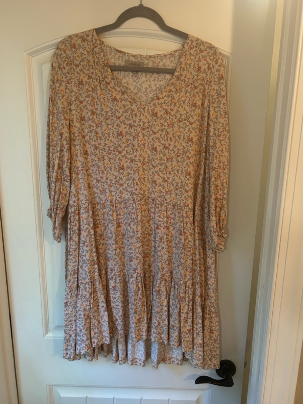 Wonderly Floral Pastel Lined Top - Cream, Pink, Gray/Dress